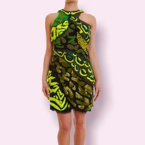 Versace wild patch embroidered mini dress
